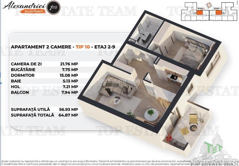 Soseaua Alexandriei, 2 camere constructie noua - 4