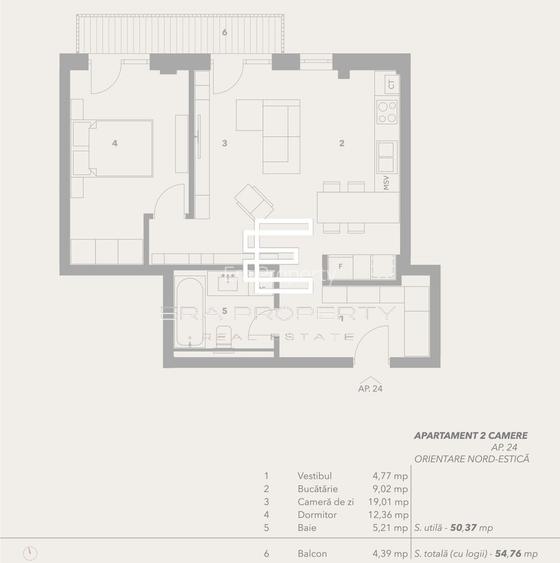 Apartament 2 Camere, Intabulat, 50mp utili – Zona Turnișor, Sibiu - 1