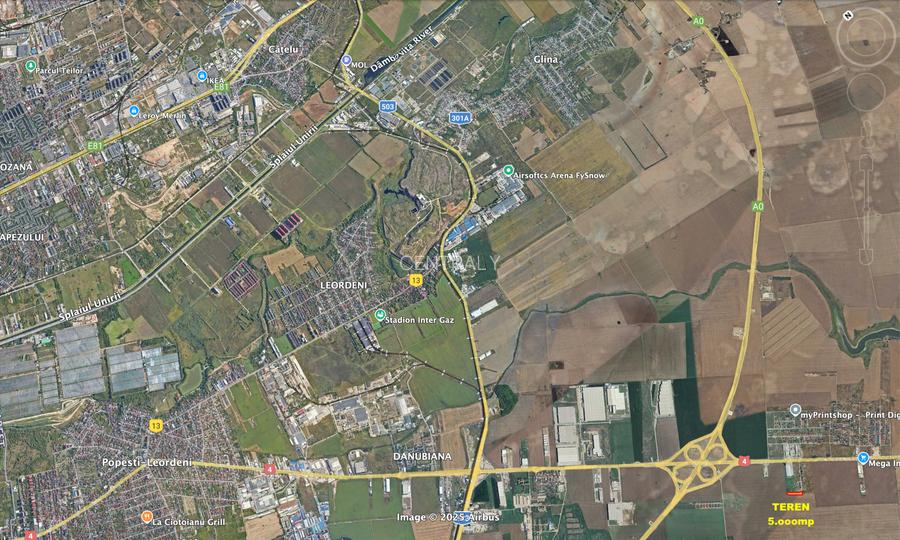 2.5oomp teren Popesti Leordeni, A0/DN4, utilitati, DESCHIDERE TRIPLA - 2