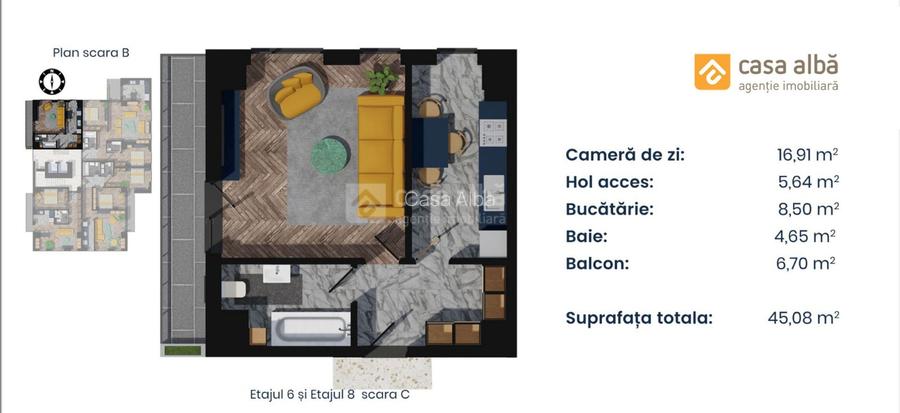 PROIECT NOU | apartament 1 camera LA CHEIE | Pacurari - Alpha Bank - 15