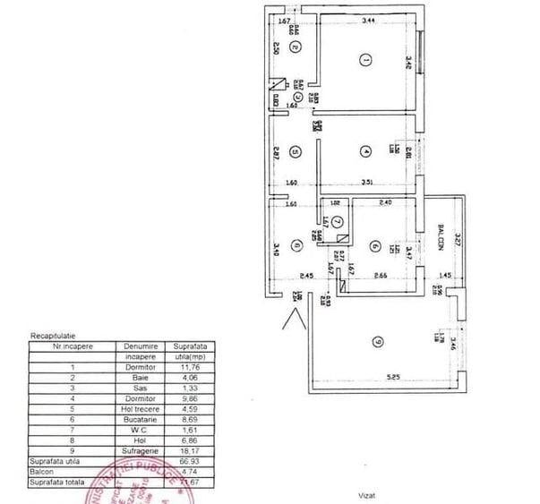 Apartament 3 camere, decomandat, zona Nicolina - 8