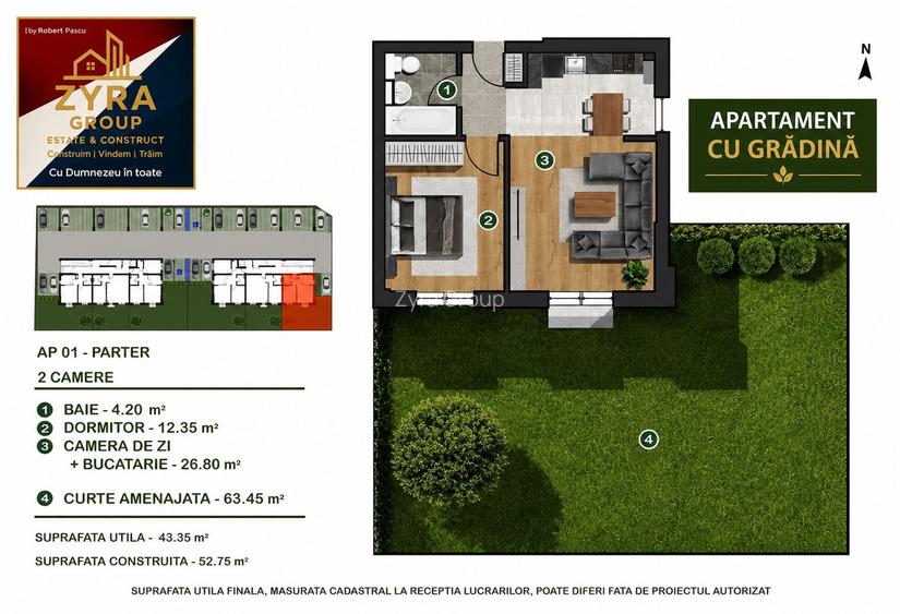 |Ap2 camere cu Gradina|S6Militari-Pacii|Incalzire pardoseala | La cheie| - 2