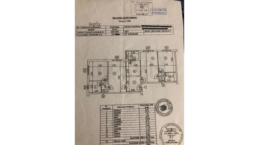 REA1020607 Apartament linistit 4 camere Aparatorii Patriei