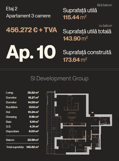 Iancu Nicolae | Apartament 3 camere 143 mp- Imobil Boutique | Predare Septembrie - 1