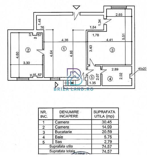 Bucurestii Noi, sos. Chitilei, ap. demisol, sup. 74.57mp, loc parcare - 14