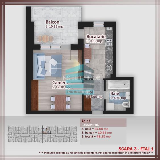 Garsoniera Generoasa 48 Mp,Terasa 10 Mp, Titan -Pallady,Metrou - 4