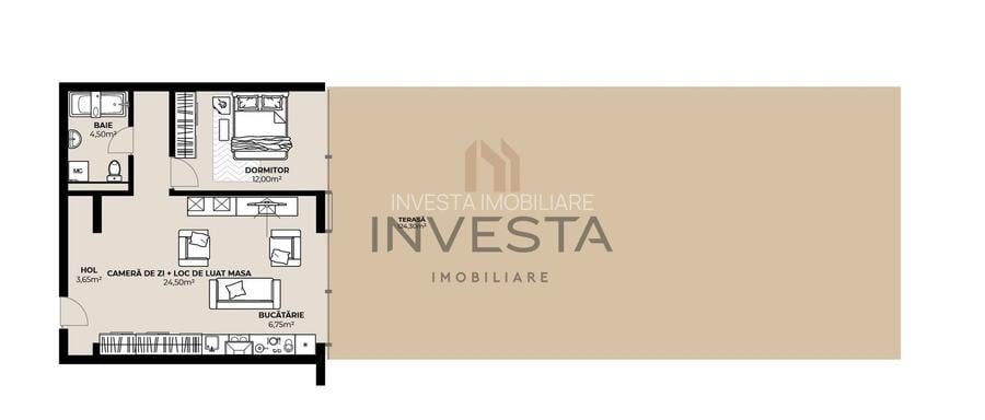 Apartament 2 camere cu terasa spectaculoasa, zona Septimiu Muresan! - 1