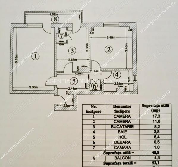 Apartament 2 camere Mazepa 2 – etaj 3/8, vedere către Dunăre - 7