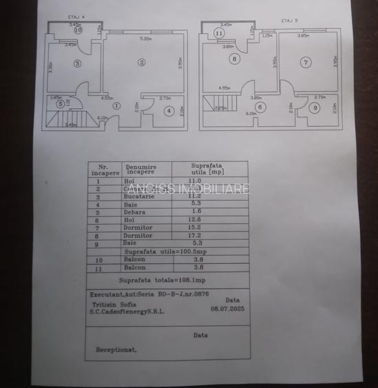 Duplex cu 3 CAMERE - str BABADAG - MOBILAT - 2