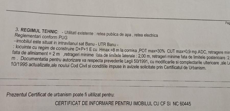 Teren intravilan 834 mp Banu, Dumești, Iași - Deschidere 17m la asfalt - 4
