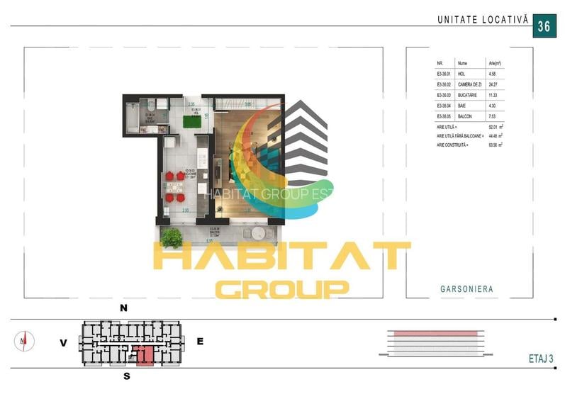Pallady Garsoniera decomandata 52 mp ACTE GATA MUTARE RAPIDA - 2