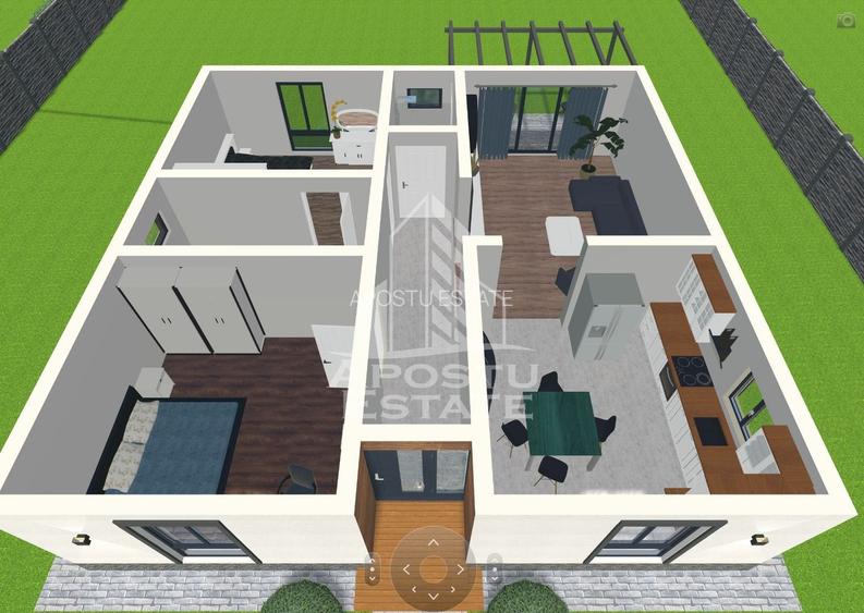 Casa individuala pe parter, 4 camere si 2 bai, 530 mp teren - 14
