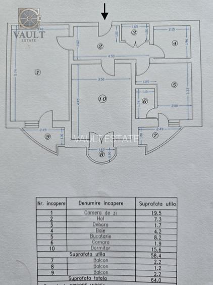 Apartament 2 camere -64mp- Decebal  - 7