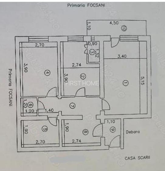 Apartament cu 2 camere de vanzare, 62mp, zona centrala. - 9