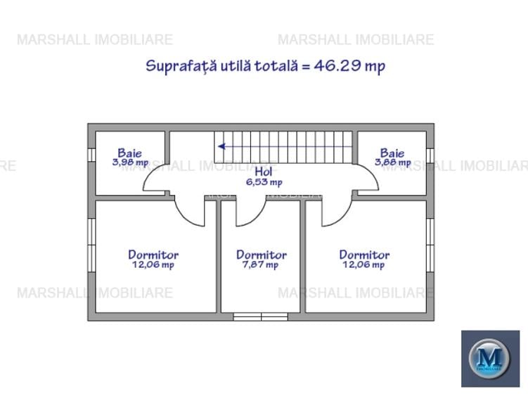 Vila cu 4 camere de vanzare, zona Mihai Bravu, 85.08 mp #16365 - 16