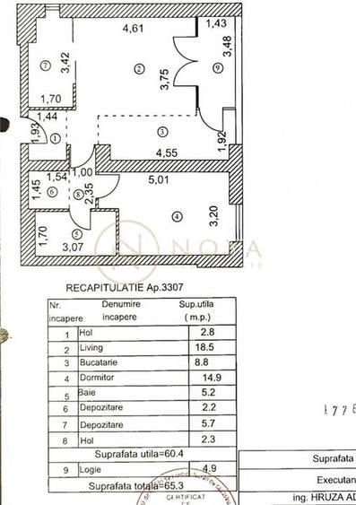 WIN Heratsrau vanzare apartament 2 camere 60mpu, parcare - 8
