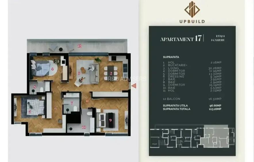 Apartament premium cu 4 camere | 113 mp utili | Terasa | Decebal | - 6