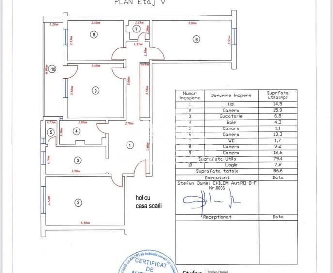 Apartament 4 camere renovat, 79 mp cu logie, Vasile Aaron, Sibiu - 11
