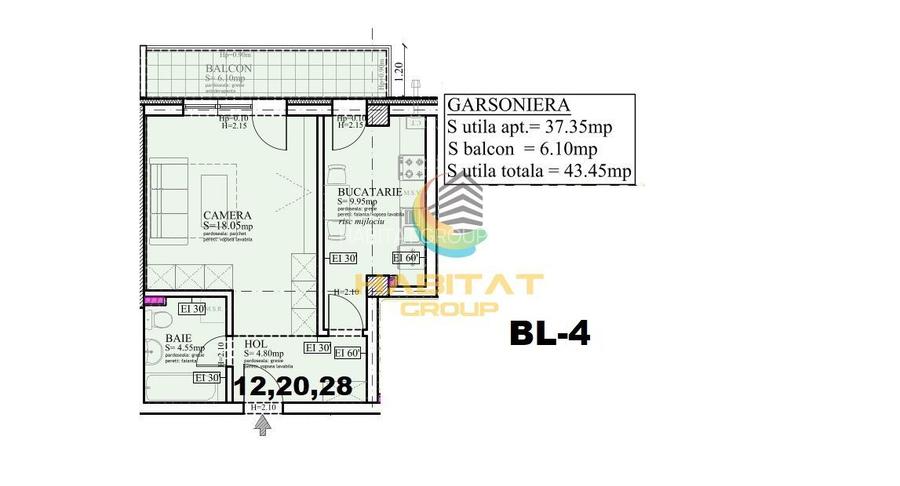 Pallady Garsoniera decomandata 44 mp in bloc tip Boutique - 2
