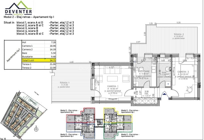 Penthouse 2 camere, 2 terase 40 mp, lift, incalz pardoseala, baie cu geam - 5