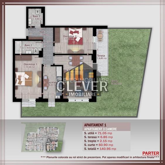 Theodor Pallady 3 Camere cu gradina 61mp Metrou N. Teclu - 1