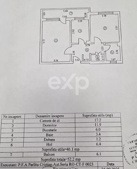 De vânzare apartament 2 camere decomandate, Zona Tic-tac, et. 1/4, Constanta