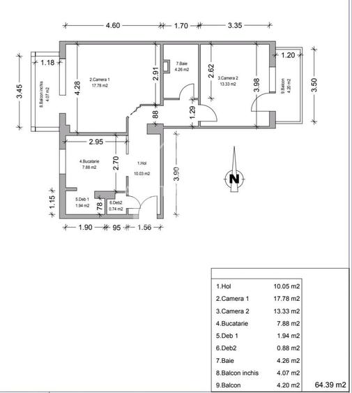 Apartament 2 camere de vanzare, etaj intermediar, Bucovina, Timisoara - 13