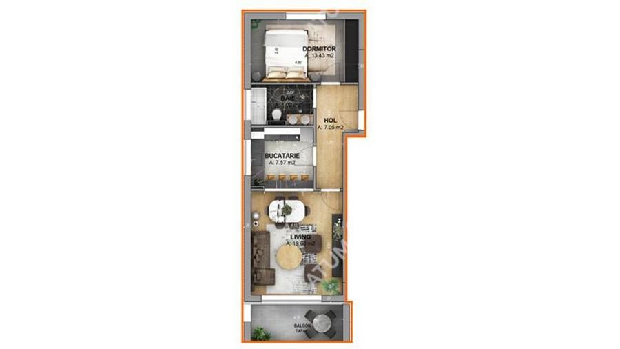 Apartament cu 2 camere decomandate la cheie in Turnisor