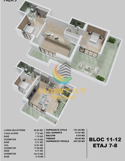 Penthouse 3 camere la 400 de metri de Metrou Acte Gata!