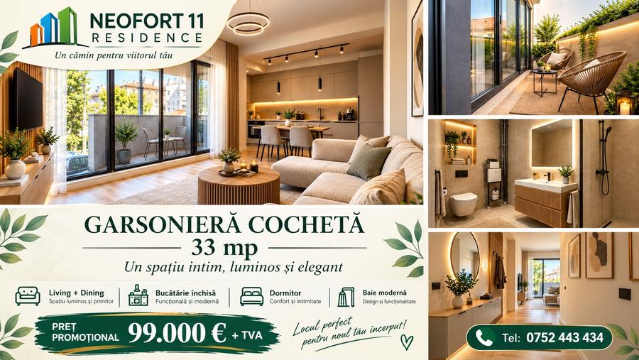 NEOFORT 11 -PROMOTIE GARSONIERA ZONA MOSILOR- DIRECT DEZVOLTATOR