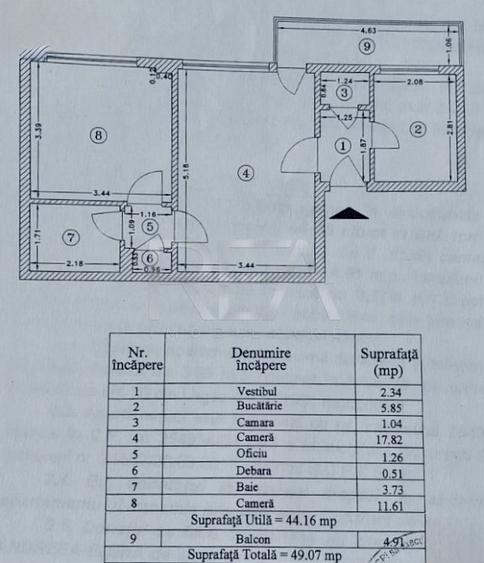 2 camere renovat pe Mihalache cu Vedere Spate