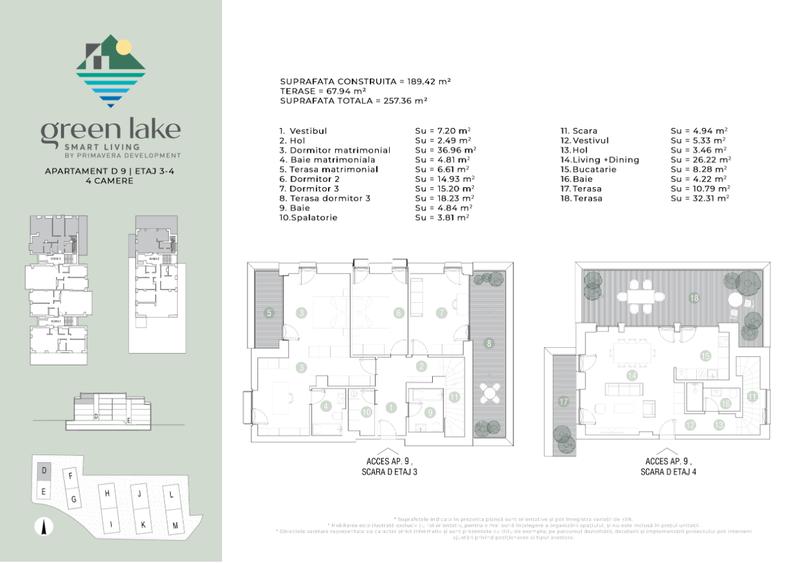Penthouse duplex de 4 camere in zona Baneasa | 142 mp utili + 4 terase