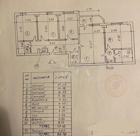 4 camere- Centrala Proprie- Etaj Intermediar-83,06 mp-Calea Vacaresti