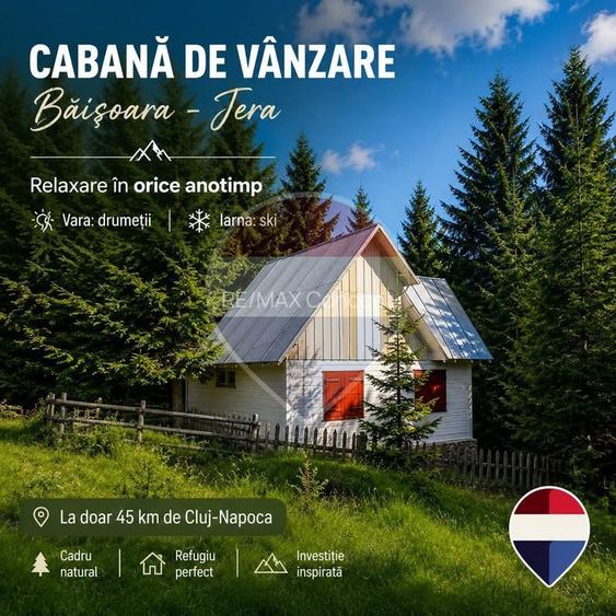 Cabană de vânzare în Muntele Băișorii – Zona Jera
