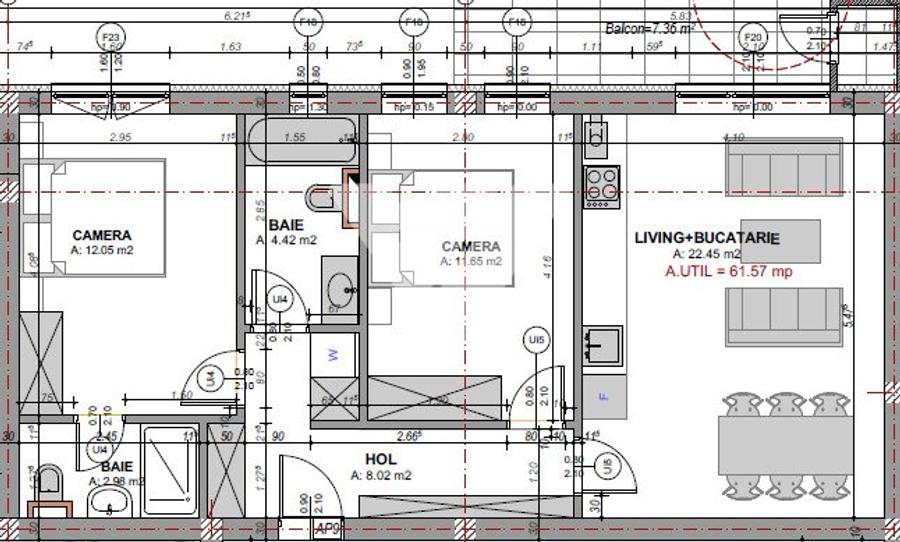 Apartament 3 camere 2 bai boxa si balcon etaj 2 - Doamna Stanca Sibiu