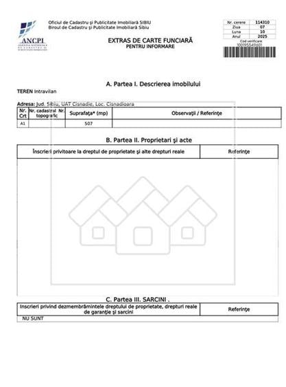 Teren intravilan in Cisnadioara - 507 mp - deschidere la 2 strazi