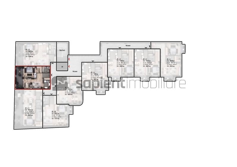 De vânzare apartament 2 camere, ultracentral, semifinisat - 3