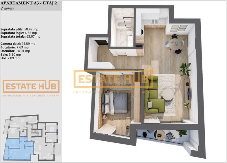 2 camere premium Paris-0%comision-De la Dezvoltator