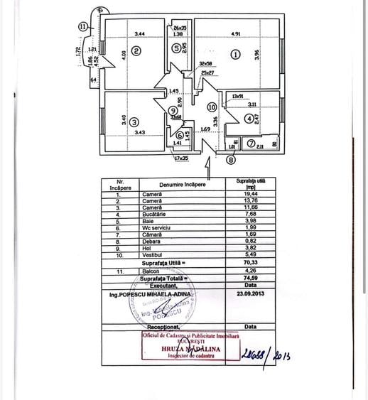 Brancoveanu - apartament cu 3 camere hol H, COMISION 0