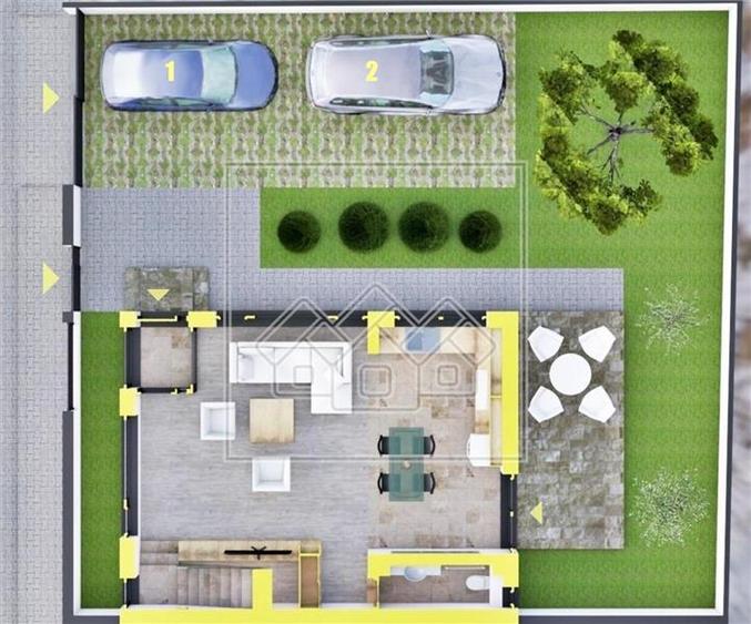 Casa tip duplex in Selimbar, 4 camere, terasa mare, teren 214 mp