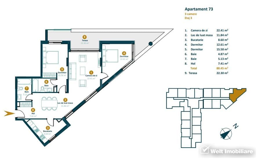 Apartamente de 3 camere, imobil nou finalizat CU CF,  2570 EURO/MP TVA INCLUS !