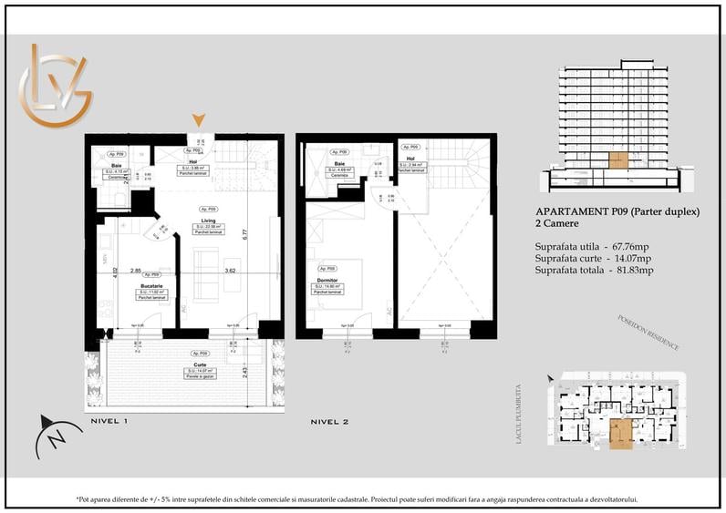 Apartament tip duplex cu 2 camere, finalizat, deosebit, cu multa lumina naturala