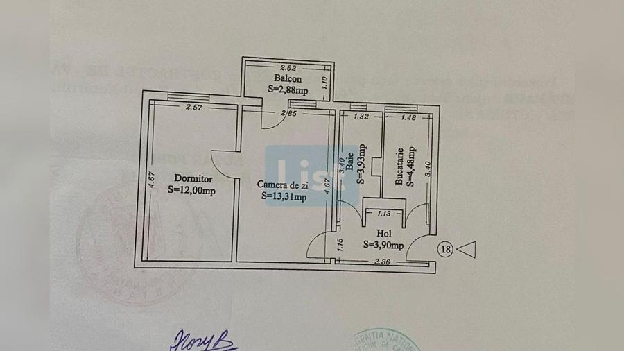 2 camere semidec | 38 mp | Centrală proprie | Mobilat | Zona Doraly