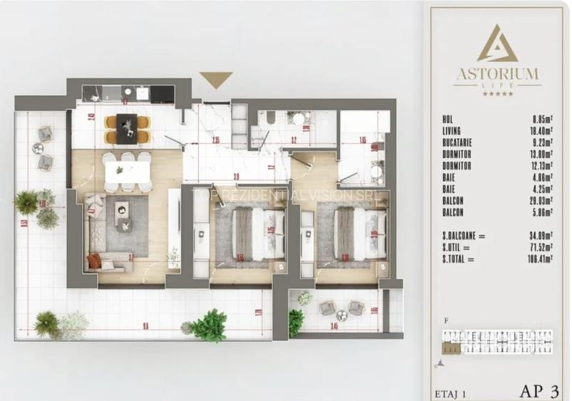 AP. 3CAM DECOMANDAT-BLOC FINALIZAT,MUTARE IMEDIATA. ASTORIUM LIFE! - 3