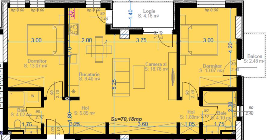 Apartament 3 camere  finalizat,  loc de parcare inclus! PREDARE IMEDIATA