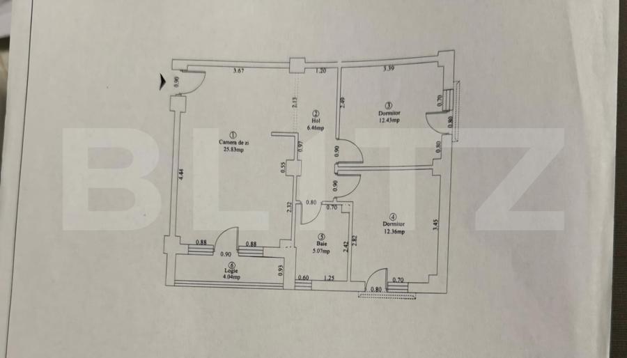 Apartament 3 camere, 66 mp, zona Micro 3