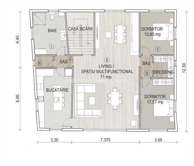 Apartament 3 camere | Zona Dorobanți | 150 mp | Șemineu
