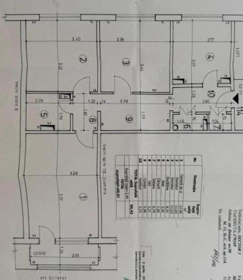 Vanzare apartament 3 camere zona Dristor