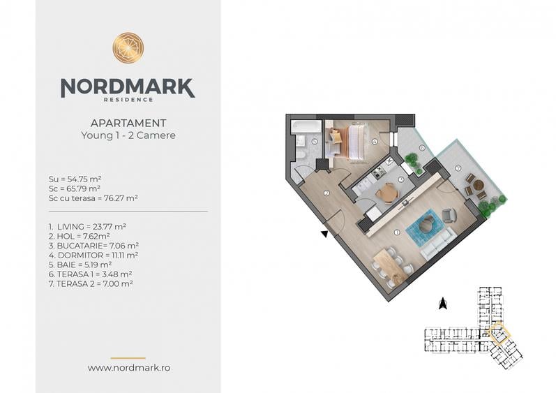 Nordmark - 2 Camere Premium cu Vedere Panoramica