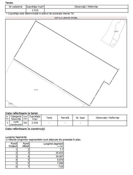 Teren 2519 MP - Deschidere 34 MP •  Sector 5 - Salaj •  Documentatie Verificata - 4